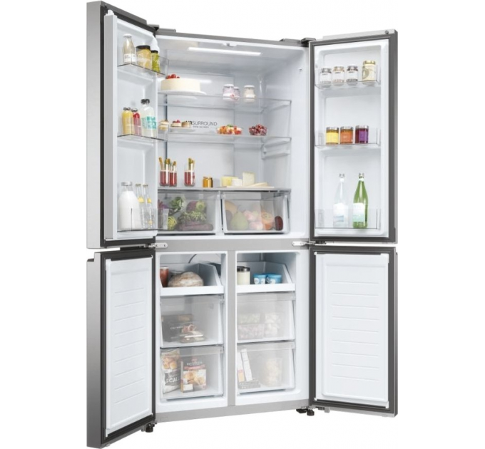 Холодильник Haier многодверный, 181.5x83.3х65, холод.отд.-311л, мороз.отд.-156л, 4дв., А+, NF, инв., дисплей, нерж