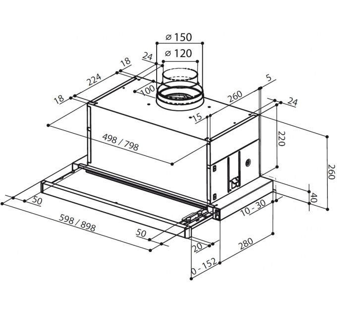 Вытяжка Faber телескопическая, 90см, 1069м.куб/ч, Maxima Ng Eco Ev8 Wh A90, белый