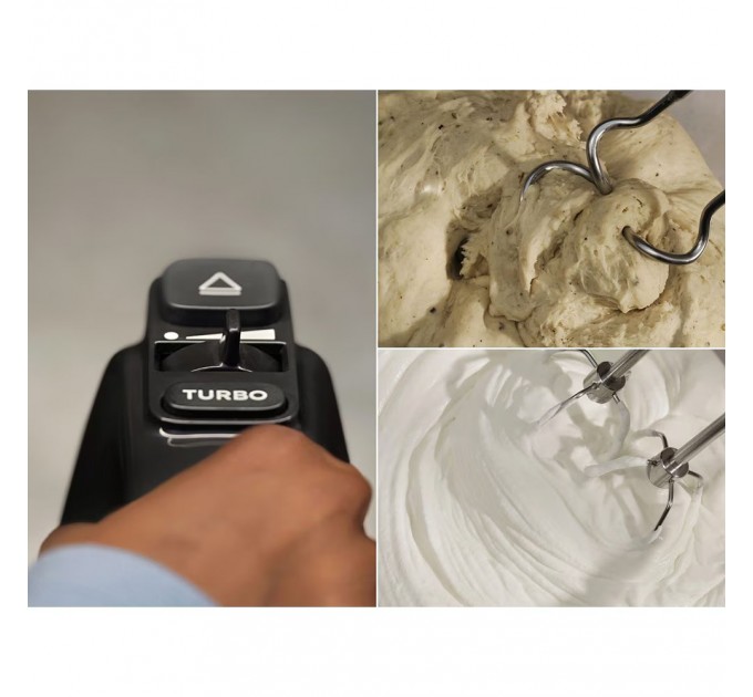 Миксер Electrolux ручной 500Вт, насадки-4, турборежим, серый темный