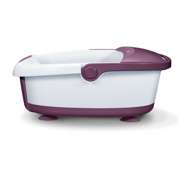 Масажна ванночка Beurer для ніг, від мережі, 3 насадки, підтрим. температури води, біло-фіолетовий