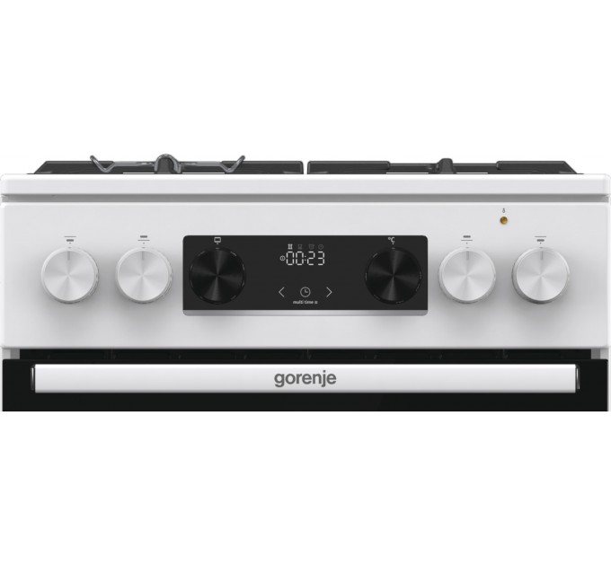 Плита Gorenje комби, 70л, 50x60см, дисплей, IconLed, чугун, белый