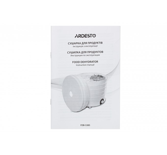 Сушка для продуктов ARDESTO FDB-5385, 520Вт, поддонов -5x4см, диаметр-38,5см, макс-70°С, рег.темп, пластик, белый