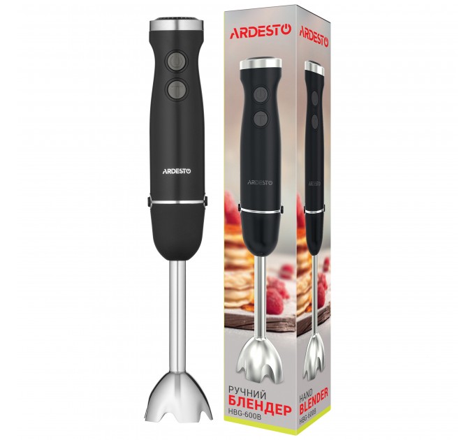 Блендер ARDESTO ручний 600Вт, чорно-сріблястий