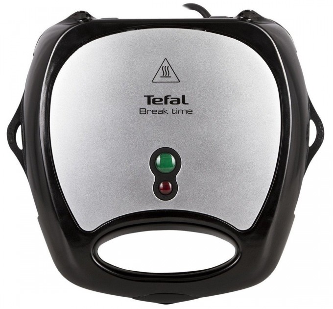 Мультимейкер Tefal Break time 700Вт, тефлон, 3 пластини, корпус-пластик, чорно-сріблястий