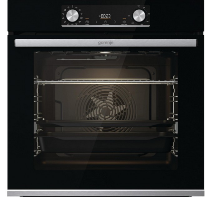 Духовой шкаф Gorenje электрический, 77л, A+, дисплей, ф-ия без добавления жира, черный