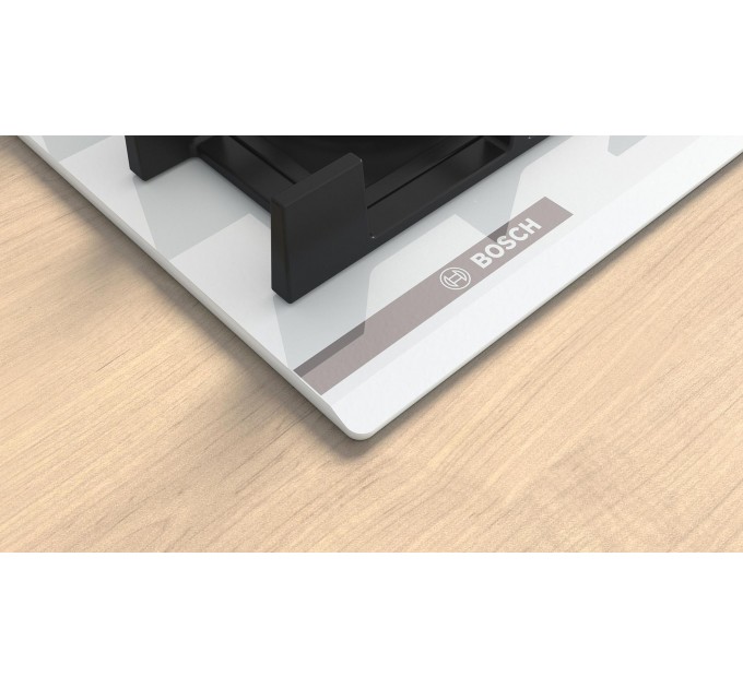 Варильна поверхня Bosch газова на склі, 60см, чавун, білий