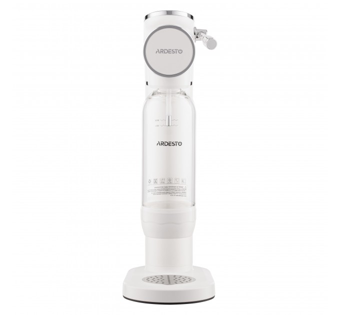 Сифон для газирования воды ARDESTO, подключение баллона-резьба, бутылка 1л, рычаг, белый