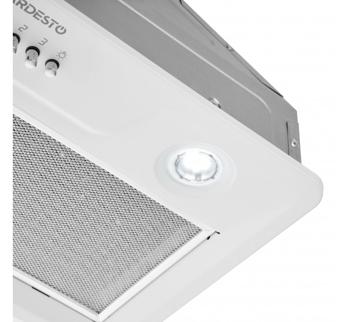 Витяжка ARDESTO вбудована, 52см, 450м3ч, метал, 2х1Вт LED, кнопкове, білий