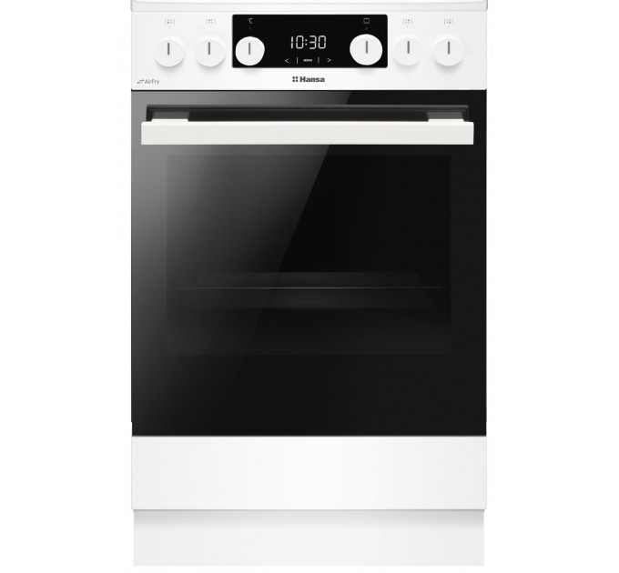 Плита Hansa комби, 65л, 50x60см, дисплей, конвекция, чугун, белый
