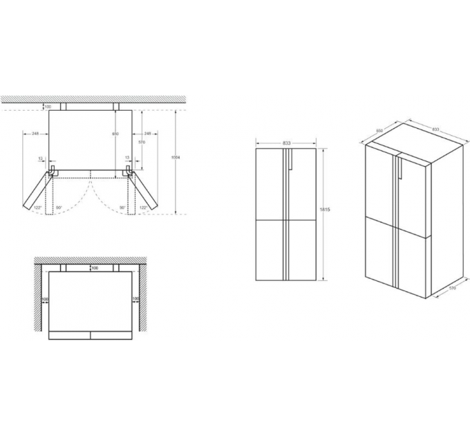 Холодильник Haier многодверный, 181.5x83.3х65, холод.отд.-311л, мороз.отд.-156л, 4дв., А+, NF, инв., дисплей, нерж