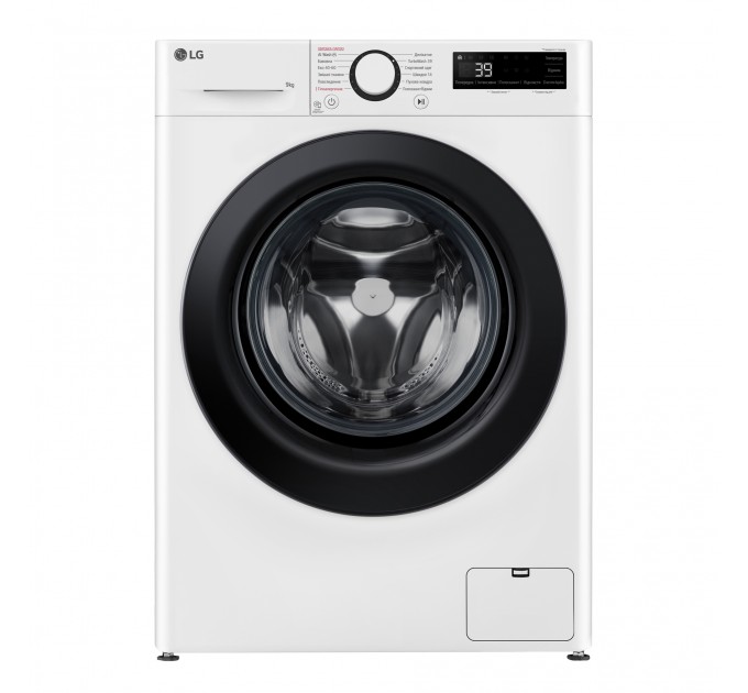 Стиральная машина LG фронтальная, 9кг, 1200, A, 48см, дисплей, пар, инвертор, белый