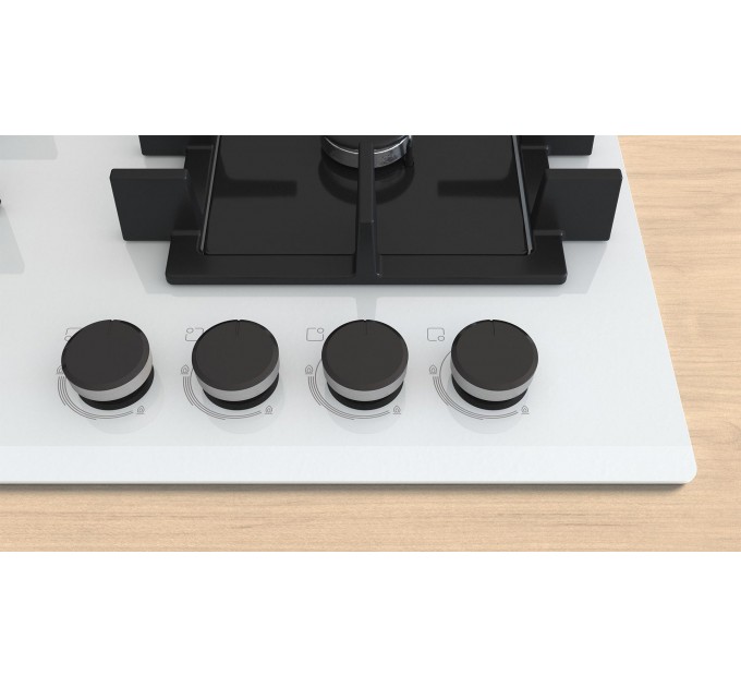 Варильна поверхня Bosch газова на склі, 60см, чавун, білий