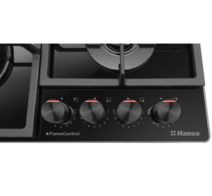 Комплект Hansa (духовка электрическая + поверхность газ на стекле), черный