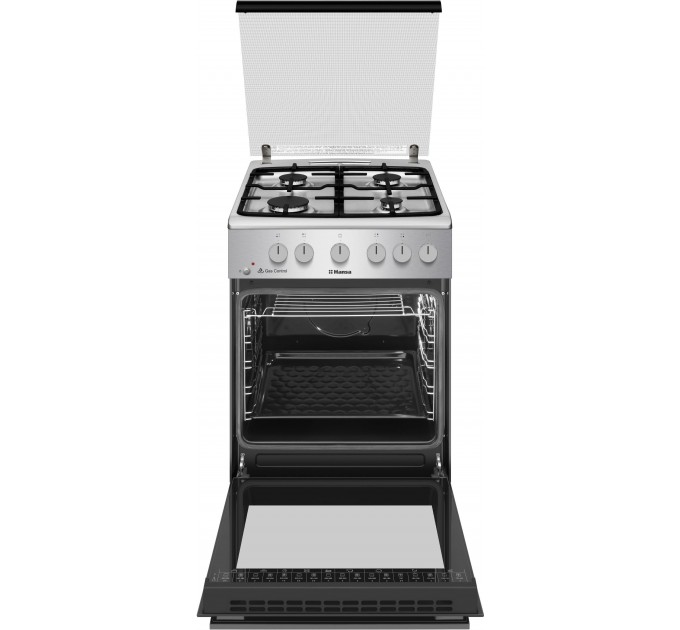 Плита Hansa газовая, 50x60см, 71л, чугун, газ контр., нержавеющая сталь