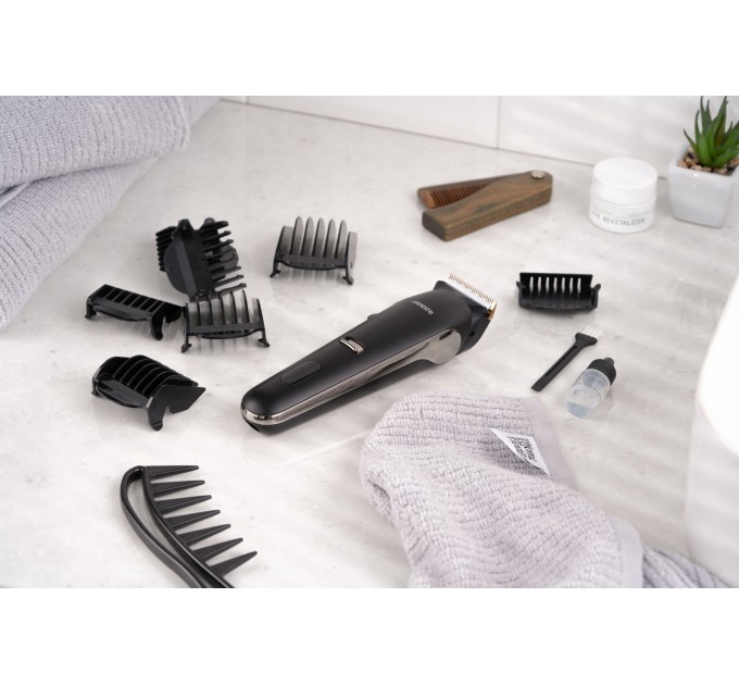 Машинка для стрижки ARDESTO HC-Y32-B, мережа+акум., насадок-6, сталь+кераміка, чорний