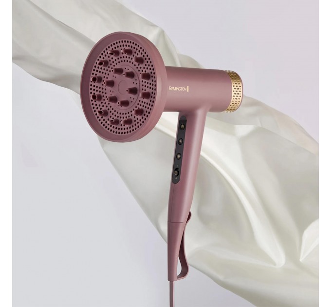 Фен Remington AIRvive, 1600Вт, режимов-3, дифузор,иониз-я, хол. обдув, фиолетово-золотой