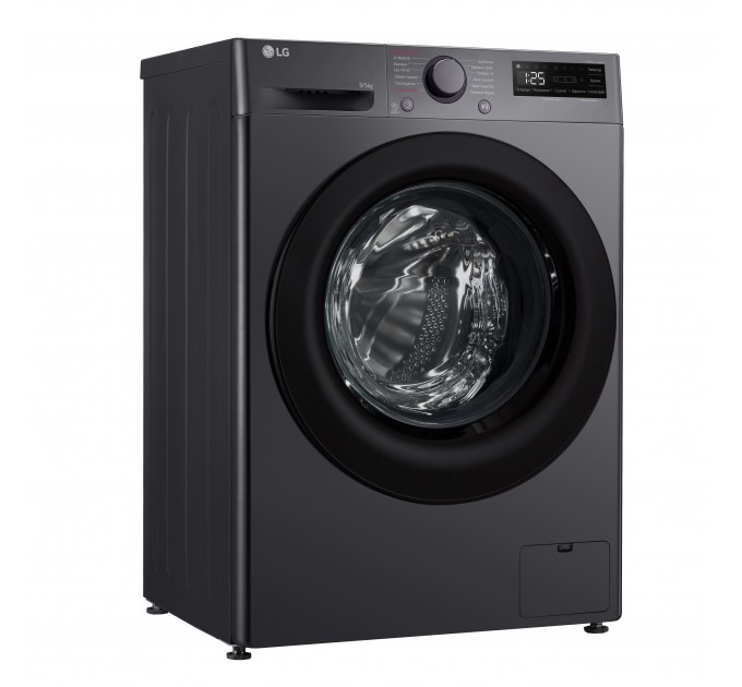 Стирально-сушильная машина LG фронтальная, 9(5)кг, 1200, A, 48см, дисплей, пар, инвертор, черный