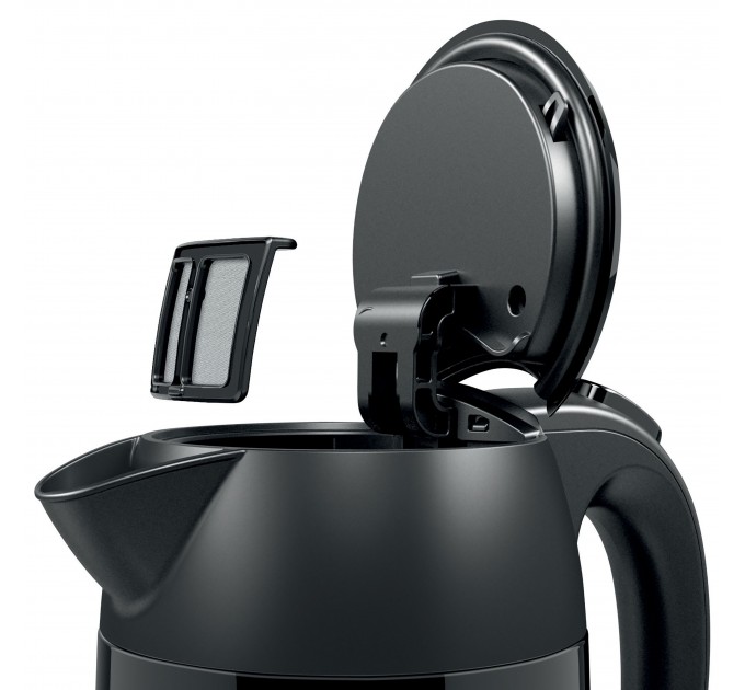 Электрочайник Bosch 1.7л, металл, черный