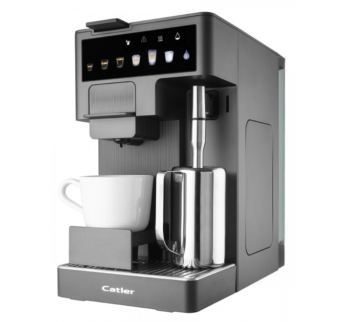 Кофеварка Catler капсульная Renzo 1.6л, капсулы, молотый кофе, сенс. управл., автом. капучинатор, серый