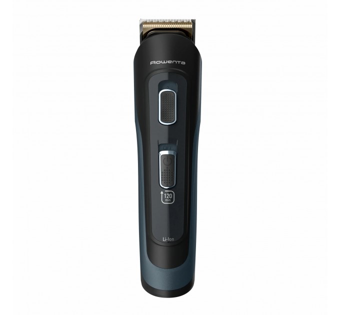 Тример Rowenta Selectium, для бороди, вусів, голови, носа, вух і тіла, мережа+акум., роторний мотор, насадок-17, чохол, титан.напил., чорний