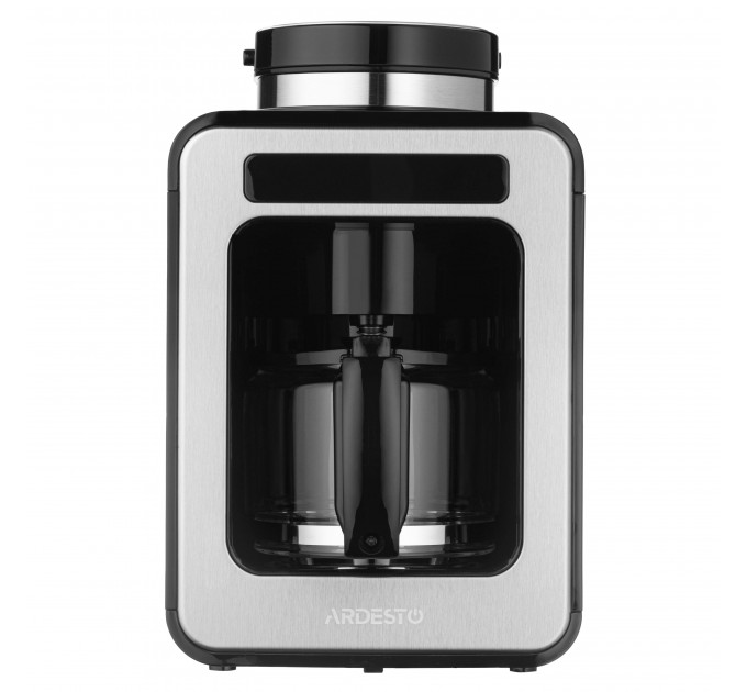 Кавоварка ARDESTO Steel Collection крапельна 0.5л, зерно + мелена, дисплей, сріблясто-чорний