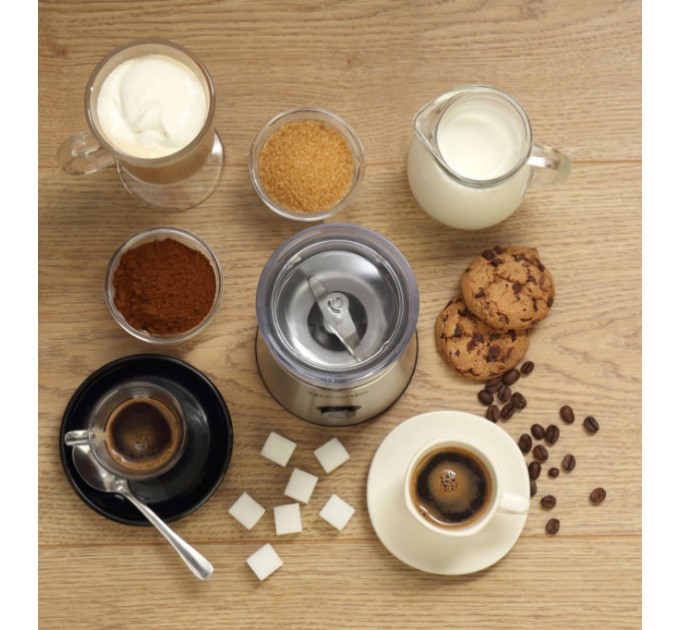 Кофемолка Gorenje роторная 150Вт, объем зерен-60г, металл, черно-серебристый