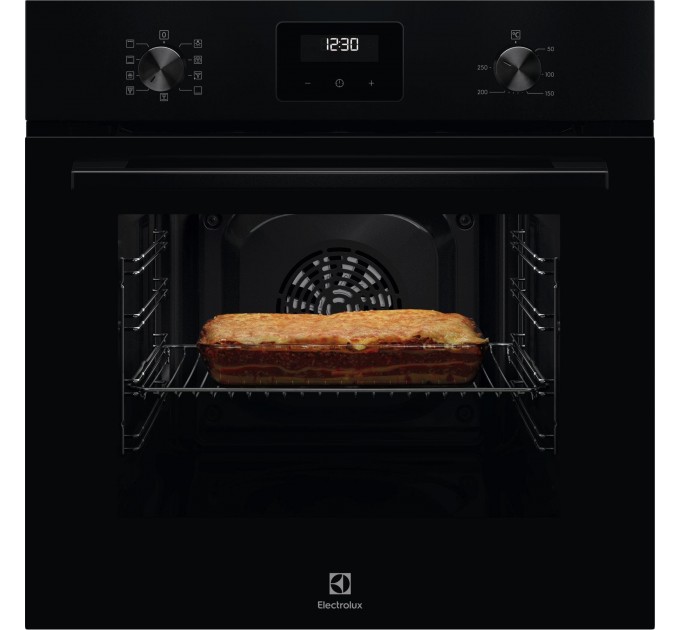Духовой шкаф Electrolux электрический, 65л, A, дисплей, конвекция, телескопические направляющие, черный