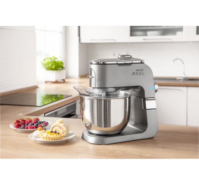 Кухонная машина Sencor Paul 1500Вт, чаша-металл, корпус-металл, насадок-20, метал