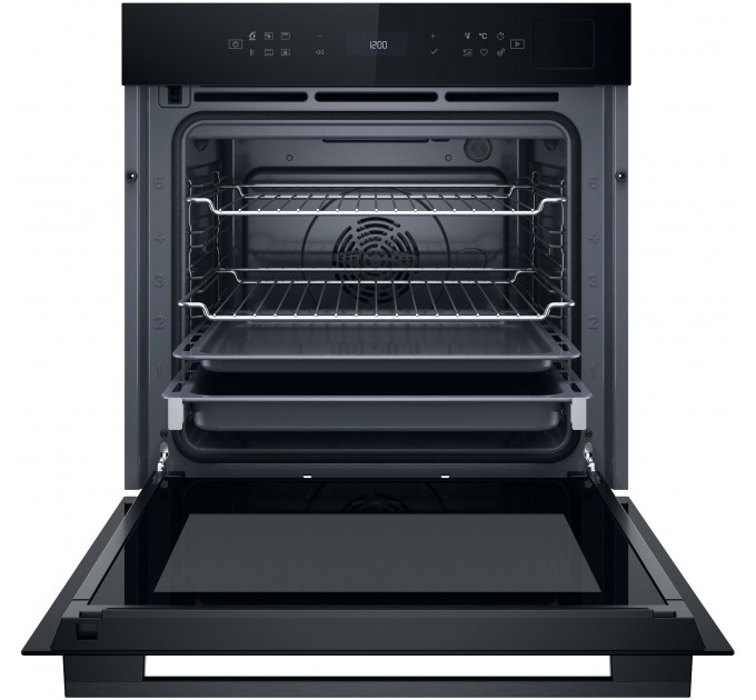 Духова шафа Whirlpool електрична, 73л, A+, дисплей, конвекція, піроліз, телескопічні напрямні, чорний
