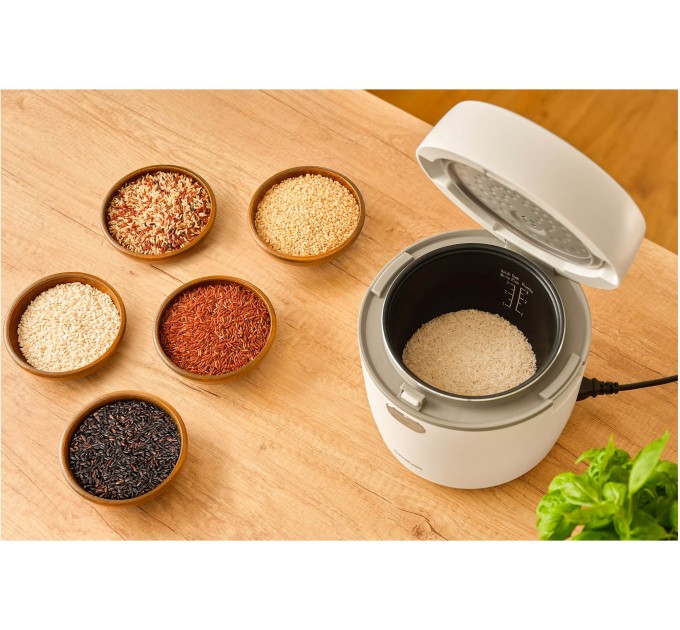 Рисоварка Sencor 350Вт, чаша-0.6л, сенсорне керування, 8 програм, нерж. сталь, пластик, білий