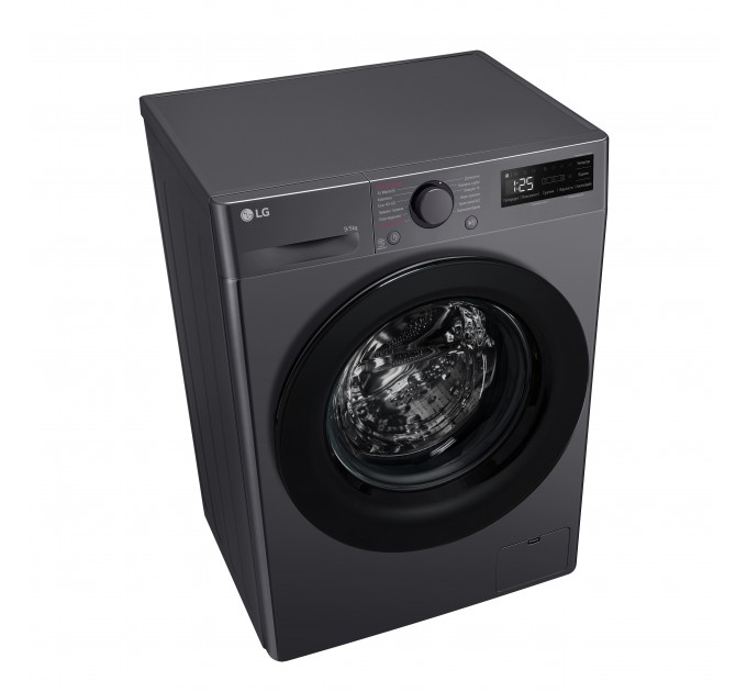 Стирально-сушильная машина LG фронтальная, 9(5)кг, 1200, A, 48см, дисплей, пар, инвертор, черный