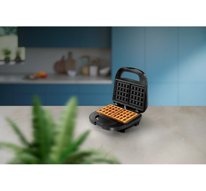 Вафельтница Philips Series 3000 750Вт, антипригарное покрытие, корпус-пластик, черный