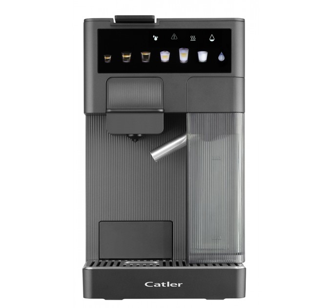 Кофеварка Catler капсульная Renzo 1.6л, капсулы, молотый кофе, сенс. управл., автом. капучинатор, серый