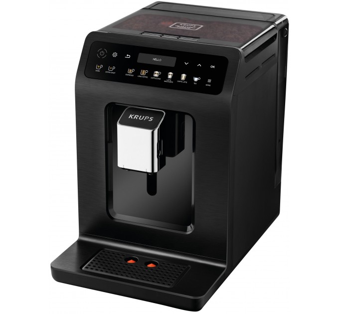 Кавомашина Krups Evidence Plus Titanium 2.3л, зерно, автомат.капучинатор, ОLED диспл, аторец. - 19, чорний