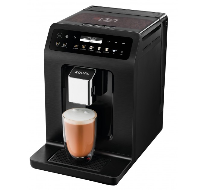 Кавомашина Krups Evidence Plus Titanium 2.3л, зерно, автомат.капучинатор, ОLED диспл, аторец. - 19, чорний
