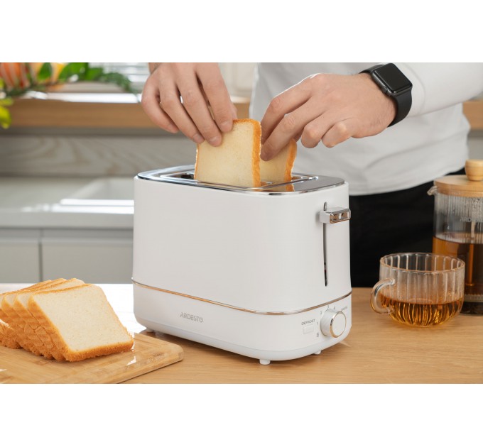 Тостер ARDESTO Timeless Elegance, 800Вт, пластик, 2 слоти, білий