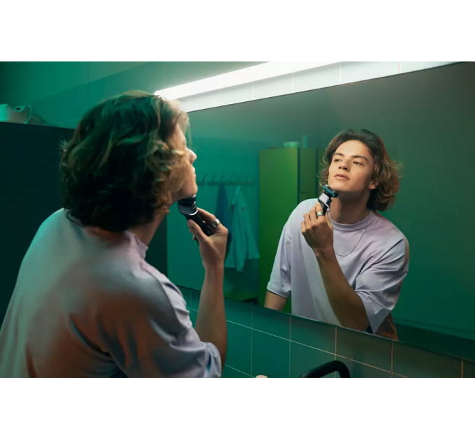 Бритва електр. Philips роторна Series 5000X, 4.5Вт, бритв.головок-3, Li-Ion, сух.+волог., чорно-синій