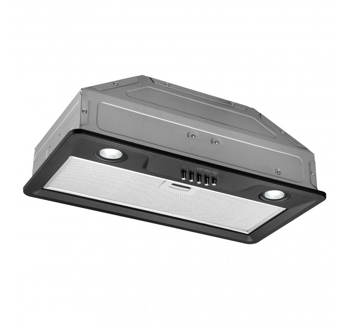 Вытяжка ARDESTO встраиваемая, 52см, 700м3ч, метал, 2х1Вт LED, кнопочное, черный