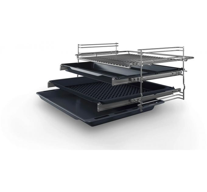 Духовой шкаф Bosch электрический, 66л, A, дисплей, конвекция, телескопические направляющие, нержавеющая сталь