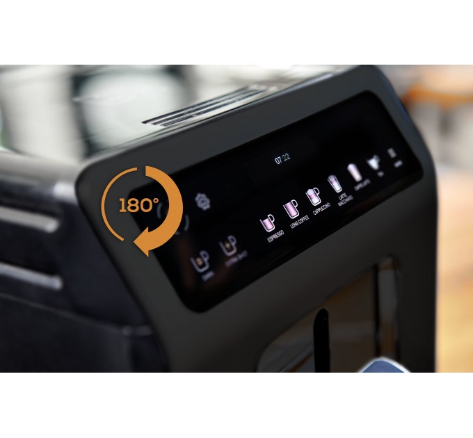 Кавомашина Krups Evidence Plus Titanium 2.3л, зерно, автомат.капучинатор, ОLED диспл, аторец. - 19, чорний