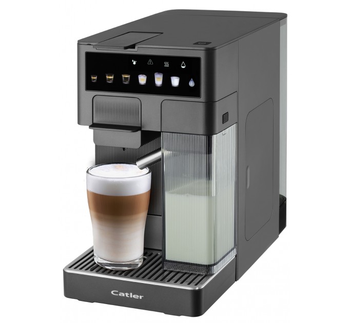 Кофеварка Catler капсульная Renzo 1.6л, капсулы, молотый кофе, сенс. управл., автом. капучинатор, серый