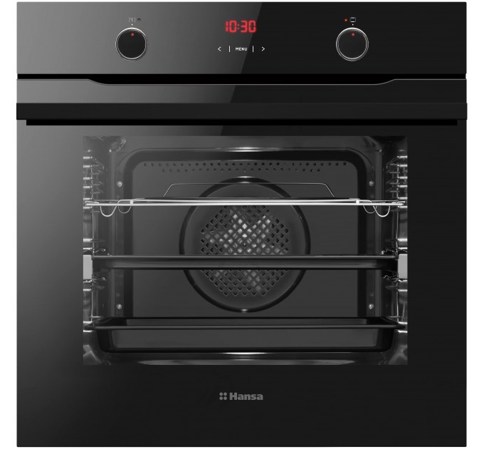 Комплект Hansa (духовка электрическая + поверхность газ на стекле), черный