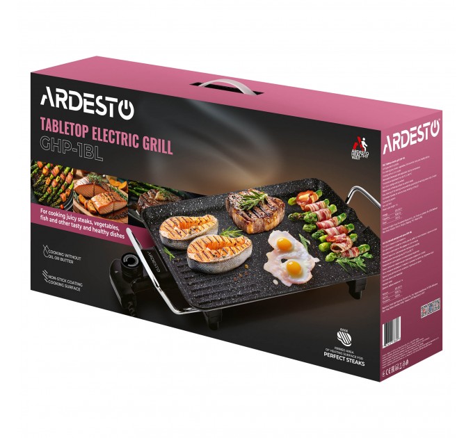 Гриль ARDESTO барбекю, 1500Вт, темп. режимів, метал, чорний