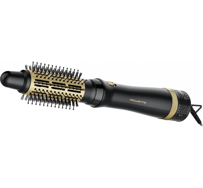 Фен-щетка Rowenta Express Style, 800Вт, режимов-3, иониз-я, хол. обдув, керамика, турмалин, черно-золотой