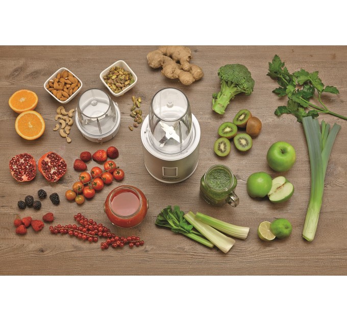 Блендер Gorenje стационарный 1200Вт, чаша-1000мл, измельчитель, серебристый