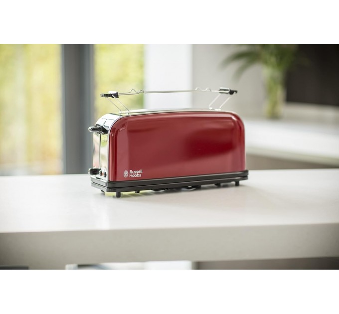 Тостер Russell Hobbs Classic 1100Вт, длинные слоты, металл, красный