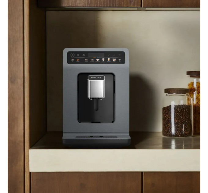 Кофемашина Krups Evidence Hot & Cold 2.3л, зерно, автомат.капучинатор, OLED диспл, авторецептов - 18, серо - черный