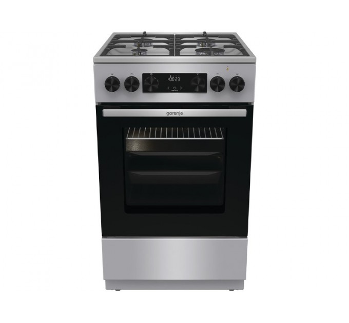 Плита Gorenje комби, 70л, 50x60см, дисплей, чугун, нерж