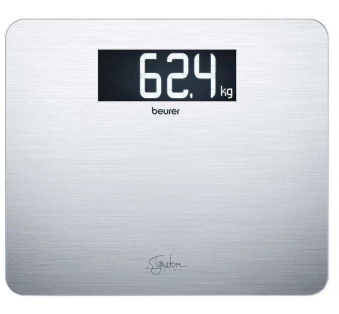 Весы Beurer напольные, 200кг, толщина 8мм, аnti-fingerprint, AAAx3 в компл, стекло/сталь, серый