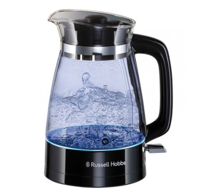 Электрочайник Russell Hobbs Hourglass 1.7л, стекло, подсветка, черно-серебристый